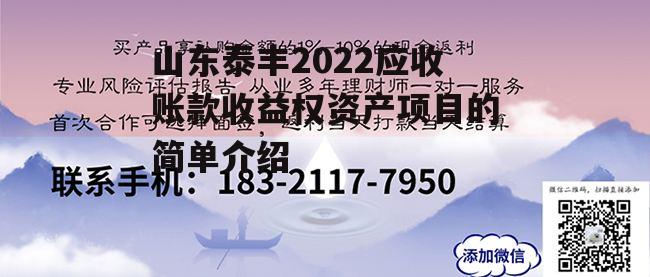 山东泰丰2022应收账款收益权资产项目的简单介绍